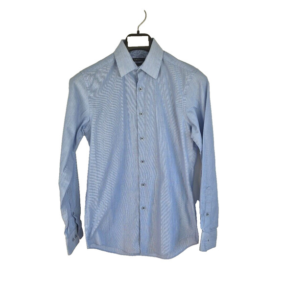 Van Heusen Studio Dress Shirt Slim Fit 14-14 1/2 32/33 Collared Blue Long Sleeve - Picture 1 of 10